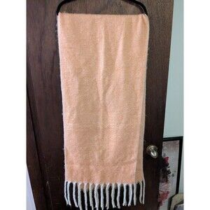 Free People Scarf Shawl With Fringe Orange & Cream